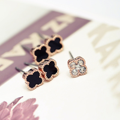 丽贝丽影四叶草耳钉 厂家直销，品质与时尚的经典之选